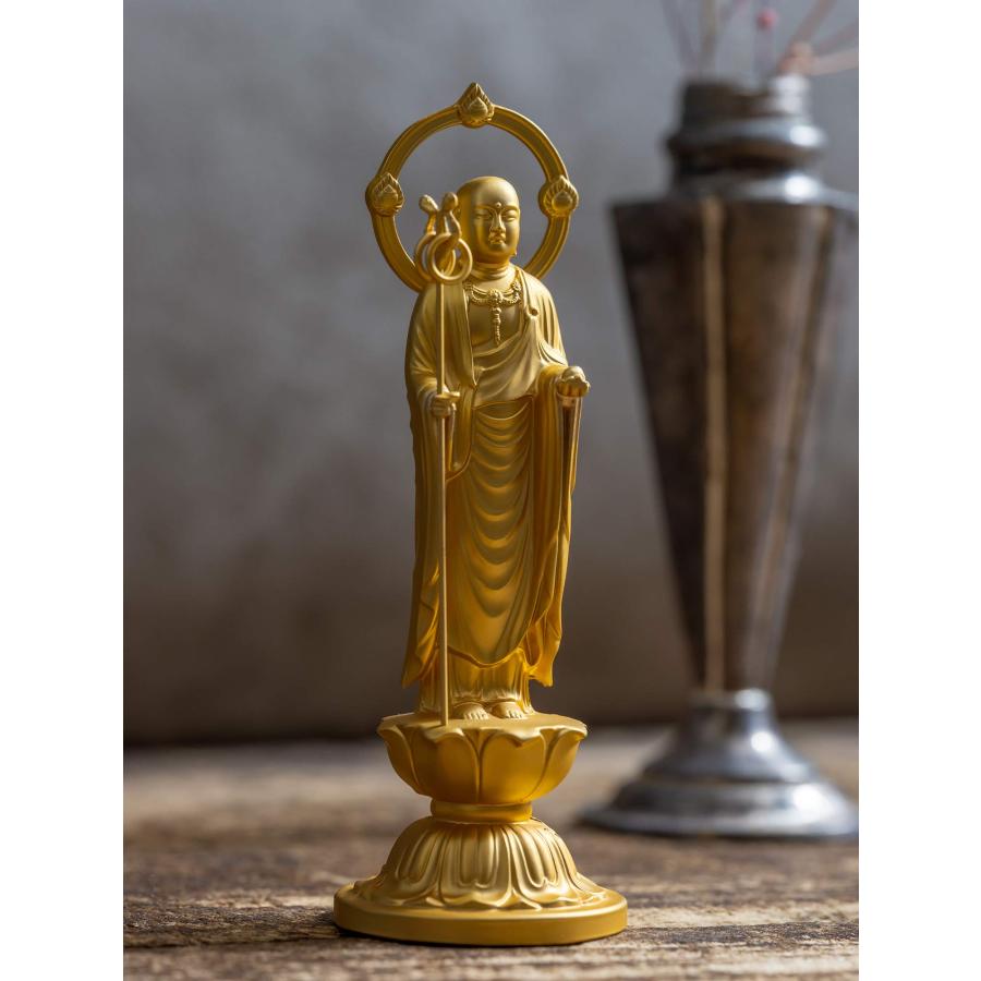 仏像　弘法大師　牧田秀雲　置物　金属工芸　ア31 仏像 地蔵菩薩 10.5cm(金メッキ/24金) 仏師：牧田秀雲 原型＿『安産