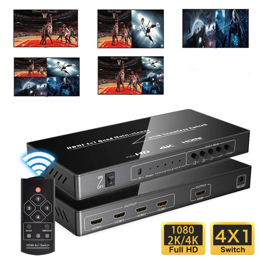 マルチビューワー HDMI画面分割器 4K対応 HDMI1.4・4K＠30HZ 6種の分割