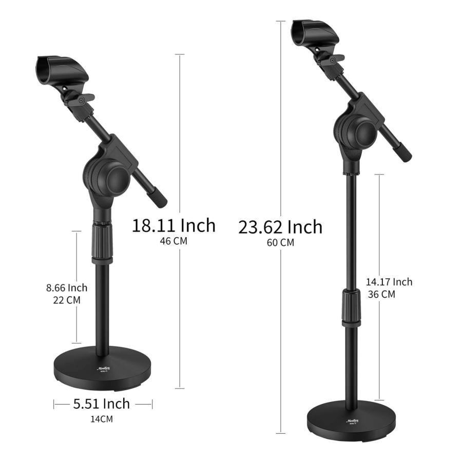 Moukey マイクスタンド 卓上 ギア固定 ブームアーム 9.5mm＆15.8mm