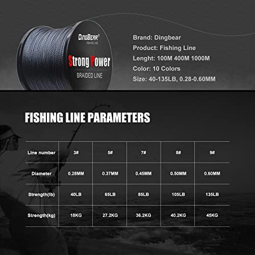 Ligne De Pêche Tressée Dingbear 100m/135LB - Dyneema PE, 0.60mm