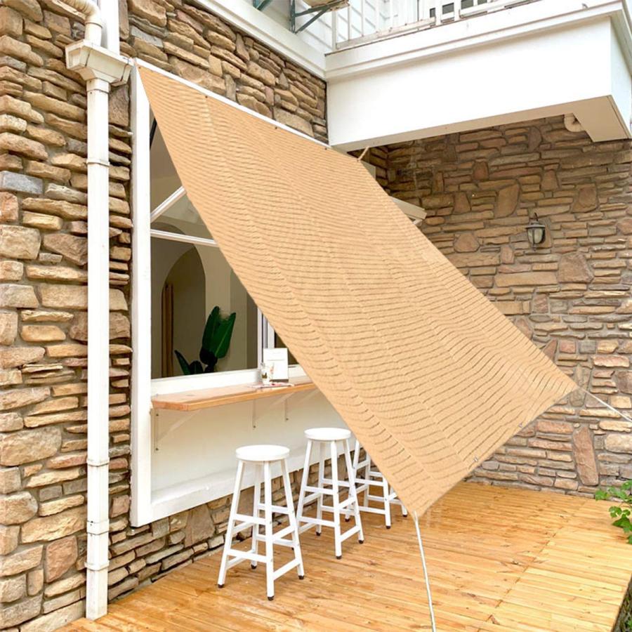 【数量限定】SUNNY GUARDひ雨よけ シェード 4x6m ベージュ 撥水シ SUNNY GUARDサンシェード ベランダ 1.8x1.8mベージュ透かし編み 日除け