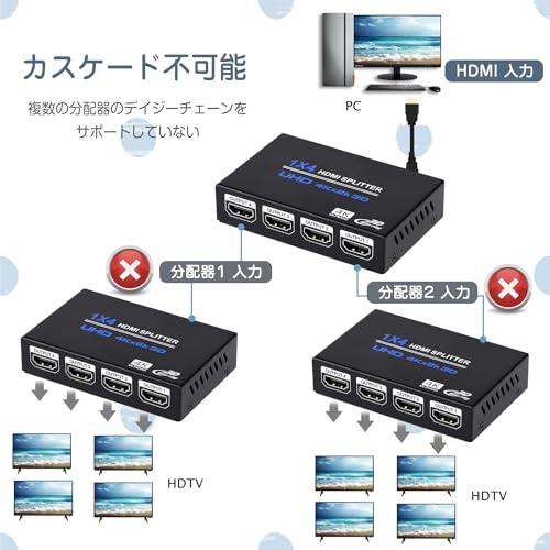 1x4 HDMIスプリッター HDMI 分配器 1 入力 4 出力 HDMIスプリッターオーディオビデオディストリビューターボックス 3D 4K x｜shiningtoday｜04