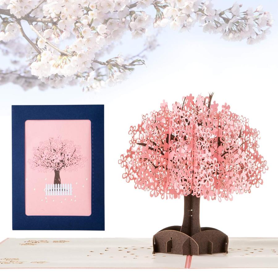 Kesote メッセージカード 桜 立体カード ポップアップカード