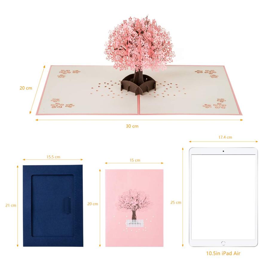 Kesote メッセージカード 桜 立体カード ポップアップカード