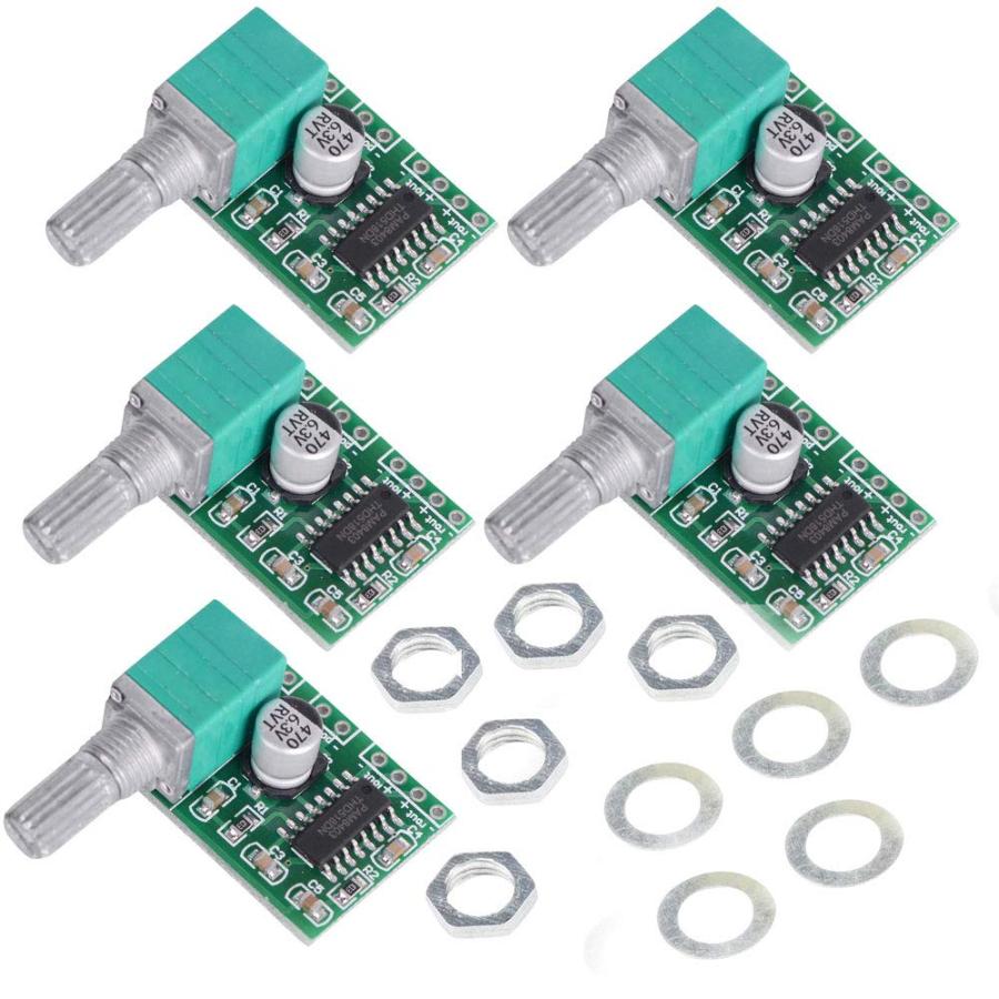 VKLSVAN 5個 PAM8403 2X3Wミニ 5V デジタル アンプ基板 USB 電源