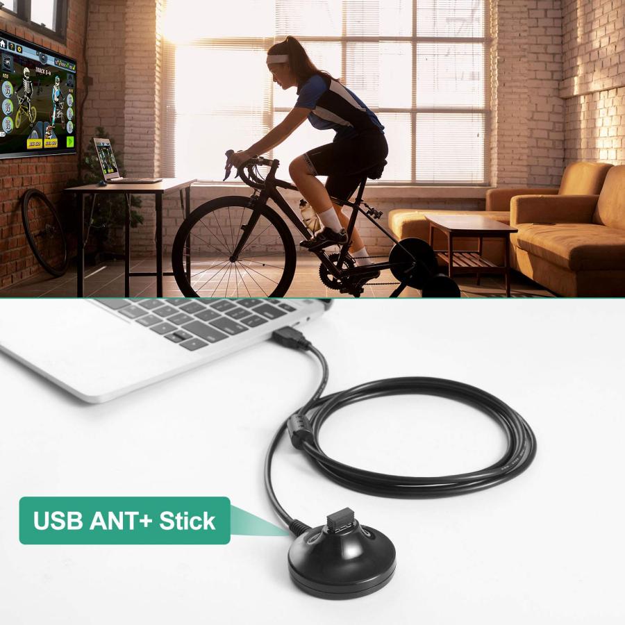 CooSpo ANT+ USB ドングル USB送信機受信機 Zwift/Wahoo Kickr/TacXなど 対応互換（延長ワイヤー付き）｜shiningtoday｜08