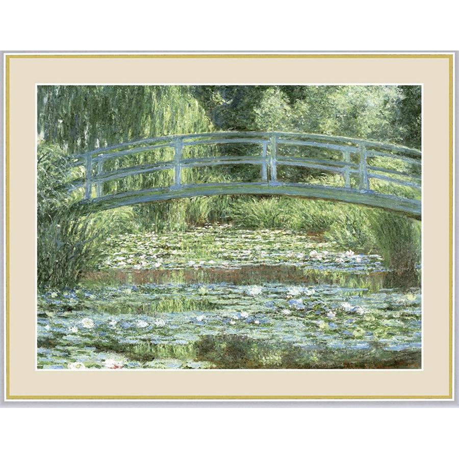複製画　クロード・モネ「ブージヴァルの橋」AIによる結果　レトロな額縁 複製画 クロード・モネ「ブージヴァルの橋」AIによる結果 レトロな額縁