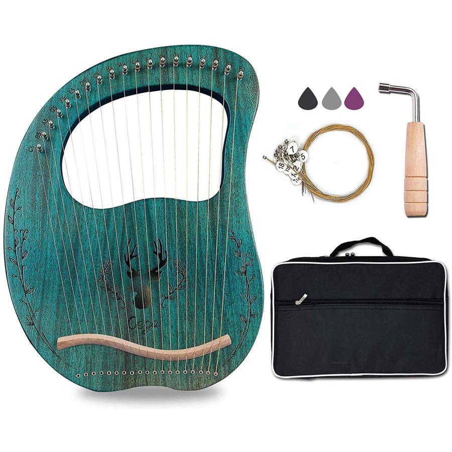 竪琴ハープ メタルストリン ポータブル小さな竪琴19弦木製ライアー