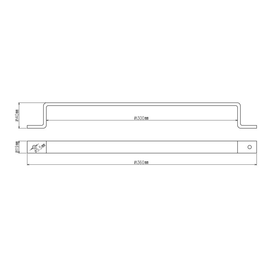 取っ手 鉄 レトロ調仕上げ 黒 約36cm 日本製 アイアン DIY naritabase R360-40-19-1｜shiningtoday｜04