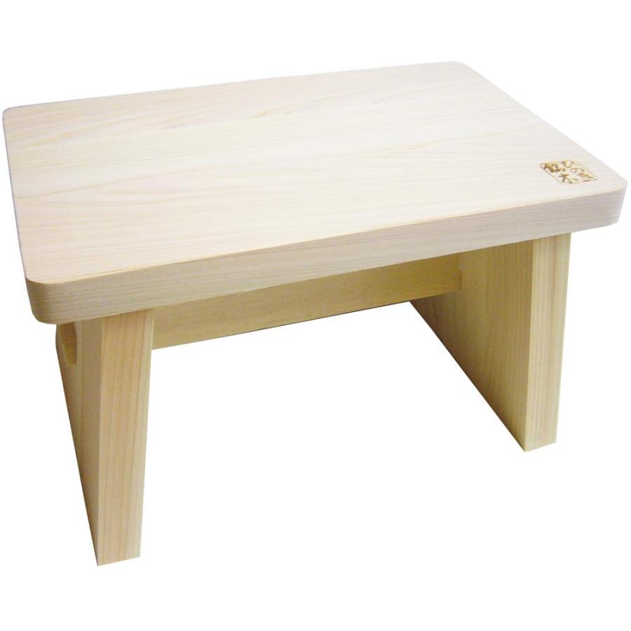 木曽工芸 風呂椅子 日本製 木製 ひのき (小) 巾26×奥16×高16cm