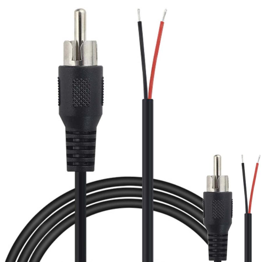 スピーカーケーブル モノラル 端子変換 2本（先バラ）ー (RCA