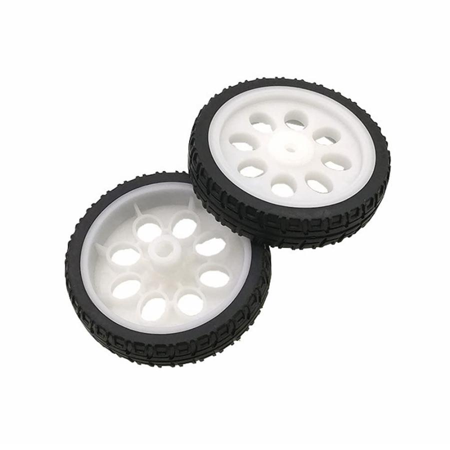 Treedix 4pcs スマートかー用タイヤ プラスチック 65mm TTモーター RC 