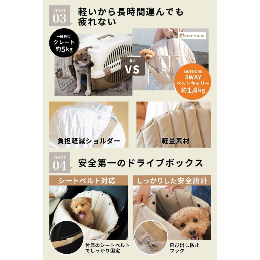 MOFMORE 3WAY 多機能 ペットキャリー M 犬 キャリーバッグ 猫 ドライブ
