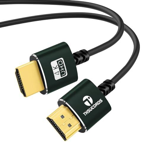 Thsucords スリムHDMIケーブル 1M. 薄型HDMIからHDMIコード 超柔軟