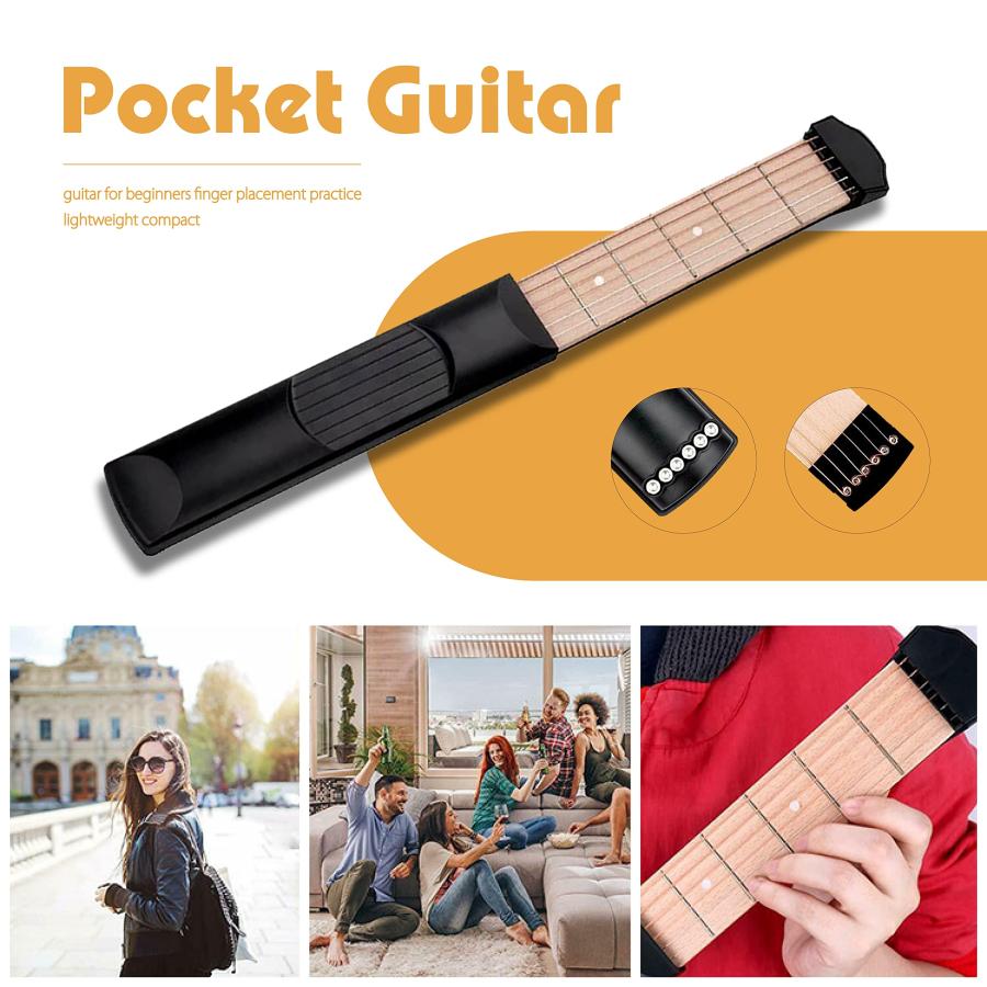 EINEY ポケットギター 6フレット 初心者 ギター 練習 ポータブルギター