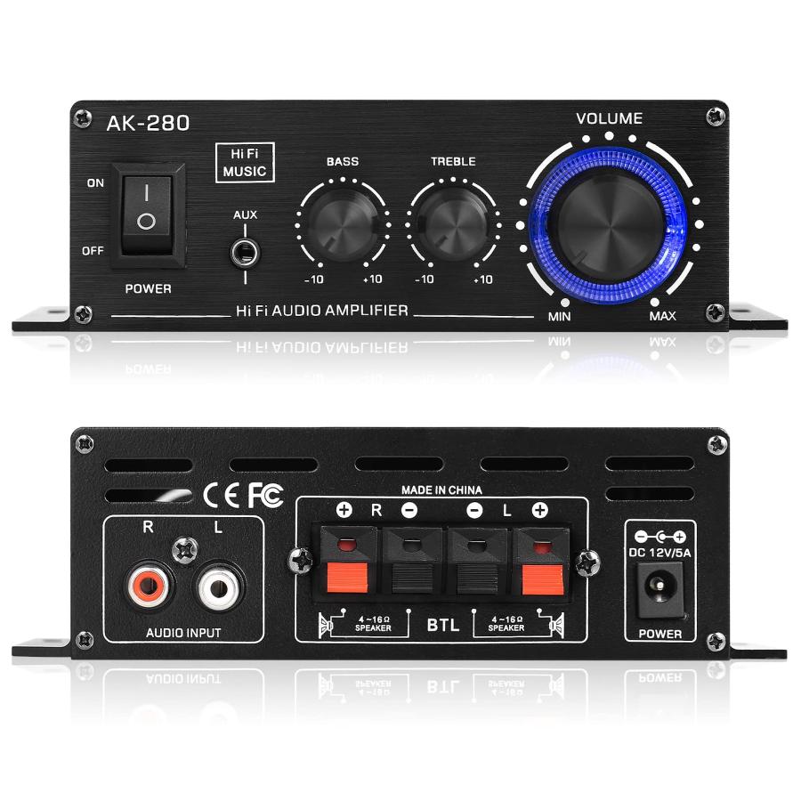家庭/車用 小型 Mini ステレオ アンプ デジタルパワーアンプ40W