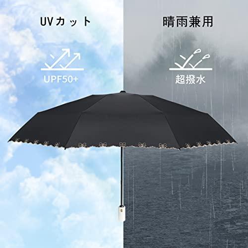 折りたたみ傘 ワンタッチ自動開閉 日傘 レディース 晴雨兼用 uvカット 折り畳み傘 耐風撥水 紫外線遮断 遮光遮熱 頑丈な 8本骨 おりたたみ傘 梅｜shiningtoday｜04