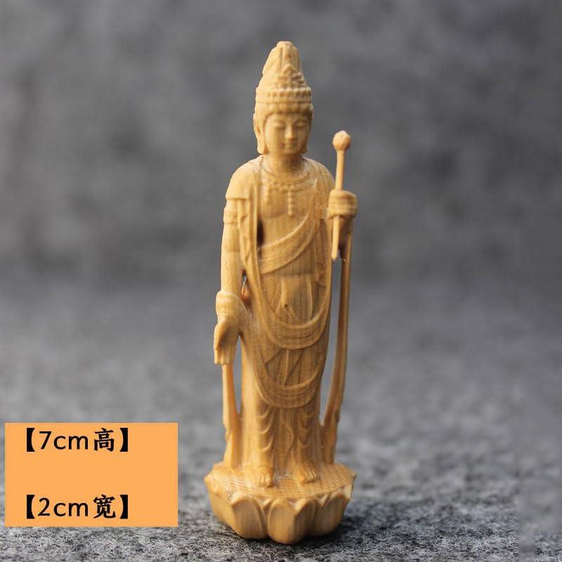 dsdsad 木彫りの仏像 聖観音立像 7cm ツゲの木彫り＿『天台宗・真言宗 