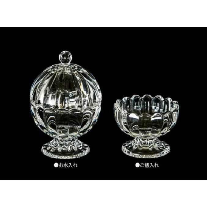 金剛堂 【仏具ティエラ】ガラス具足クリア(水入) : Shining Today