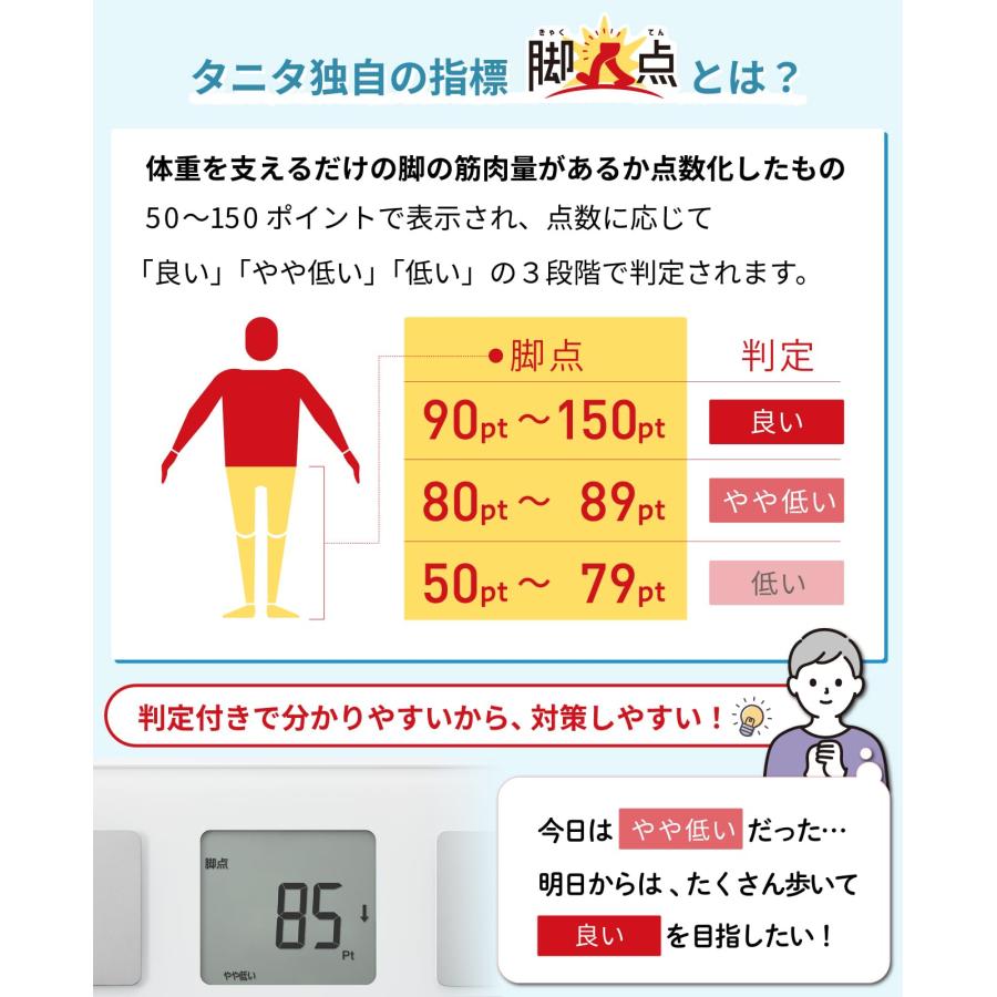 タニタ 体重計 体組成計【業界初 脚点判定（体重を支える足の筋肉量を