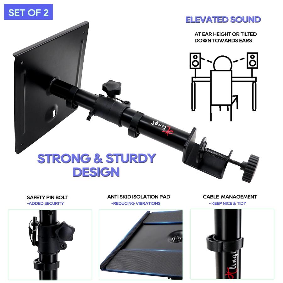 Tlingtスピーカースタンド 卓上 小型 クランプ モニタースピーカー