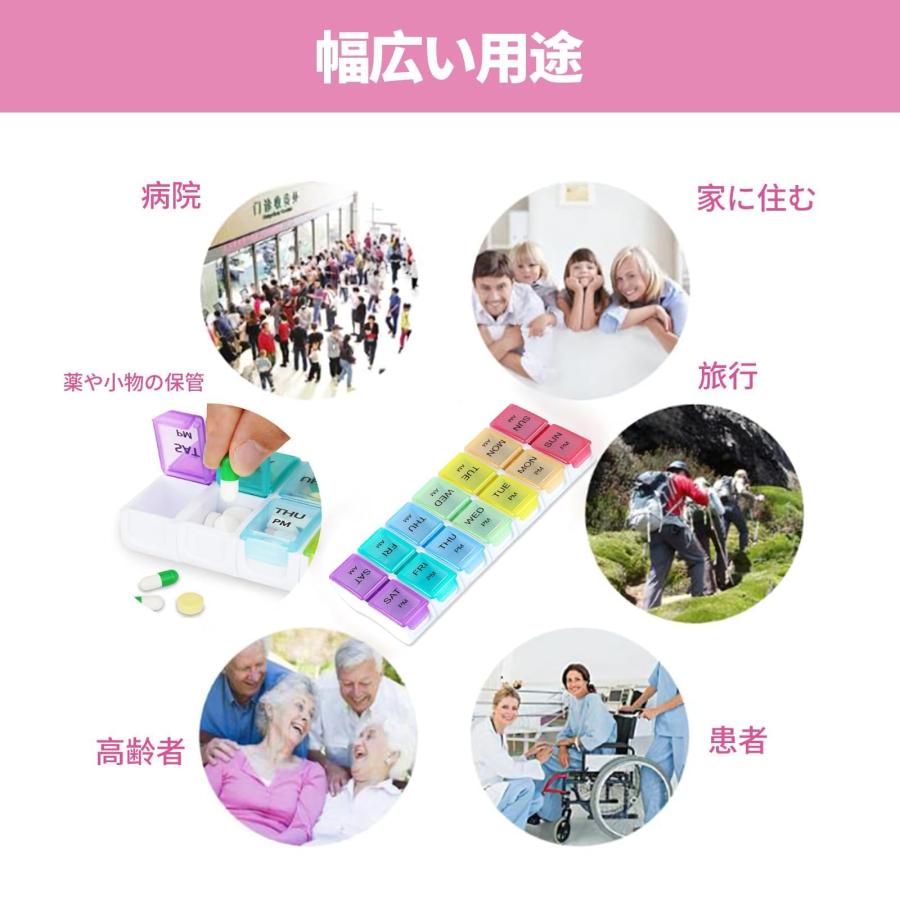 allbeschoi ピルケース 薬入れケース 1週間 薬入れ アメリカ薬ケース 1