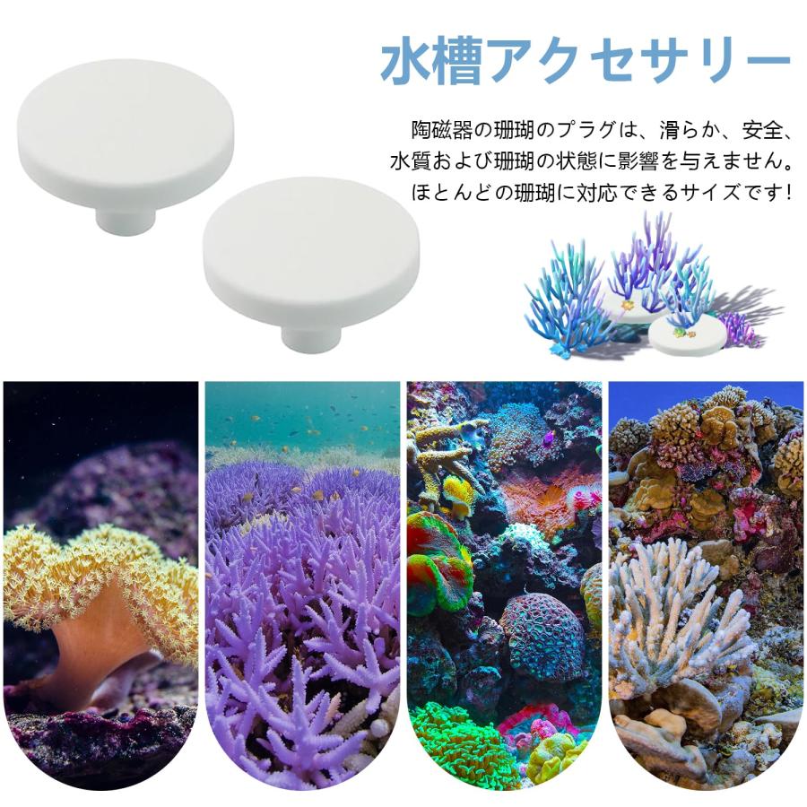 ADOFUN 水族館サンゴ プラグ【10個】サンゴベース T型 セラミック