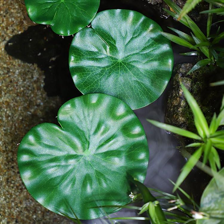 MINBOOT 人工水草 水槽 水草 メダカ 睡蓮 12枚（10cm 15cm 13cm 18cm各