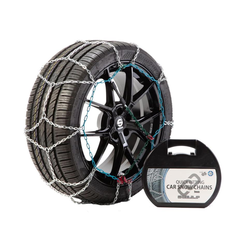 wheels(ホイールズ) タイヤチェーン 亀甲型 ジャッキアップ不要 9mm 