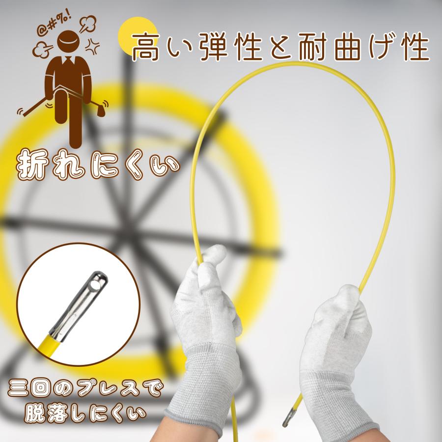 Bokuyoku 通線ワイヤー 1 0 m 線径6mm 通線ロッド フレーム