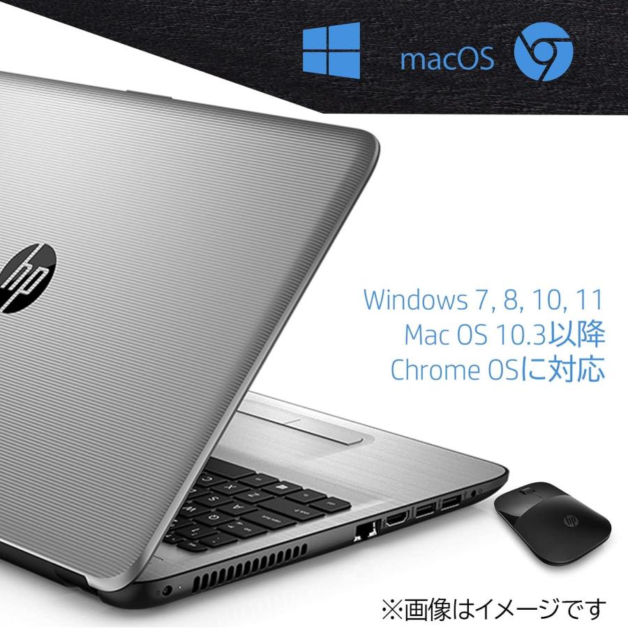 HP ワイヤレスマウス 無線 薄型 小型 BlueLED マウス Z3700 ブラック