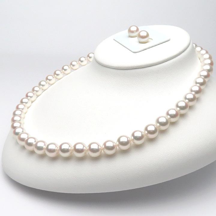 真珠屋さん 【オーロラ天女鑑別書付】 8.5〜9mm アコヤ真珠 ネックレス