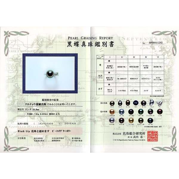 真珠屋さん Black Lip花珠鑑別書付き ピーコックグリーン 10.9mm 