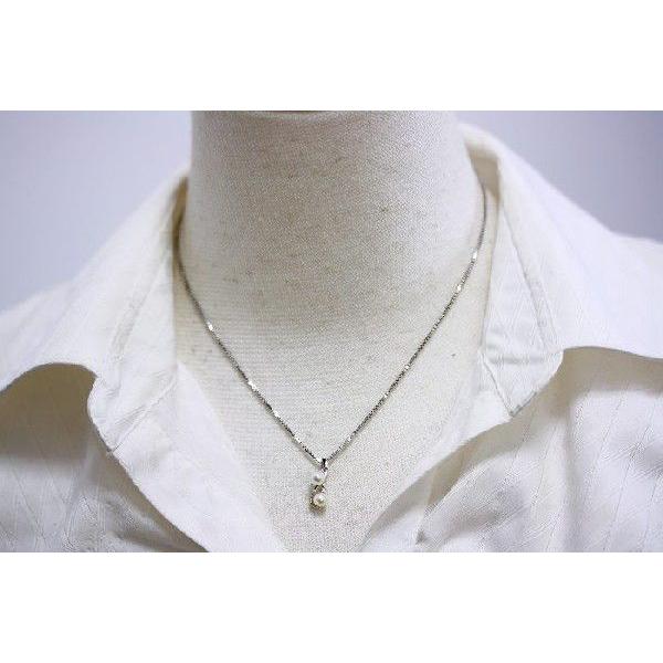 追跡付★アコヤ真珠パールペンダントトップ　2ヶ付　ナチュラルホワイトカラー　4.0-4.5mm　K18WG製/D0.03ct