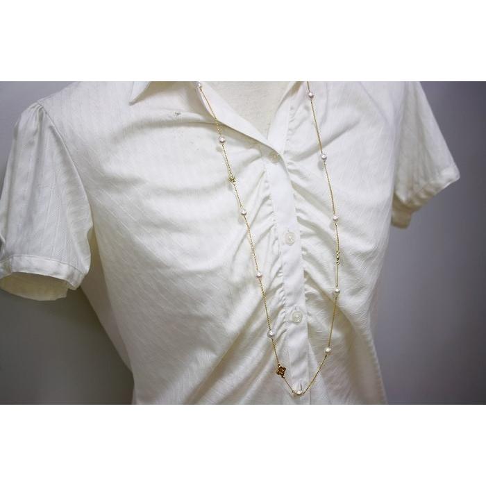 代引き手数料無料 ホワイトカラー アコヤ真珠パールチェーンロングネックレス Sv製 8uvn 7mmup クリアランス卸し売り Jeromejack Fr