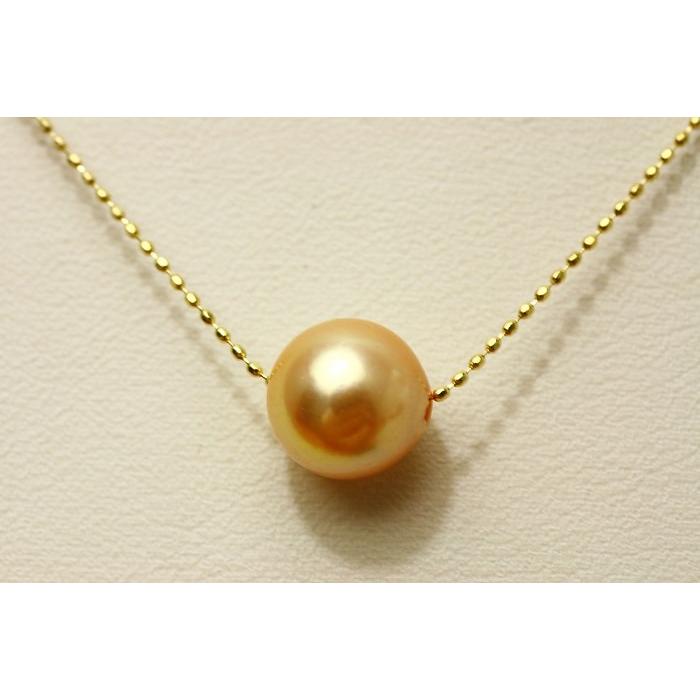 アコヤ真珠スルーパールネックレス  ゴールドカラー 製
