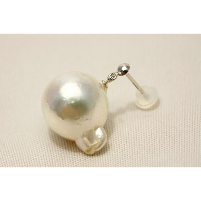 南洋白蝶真珠パールブラピアス シングルデザイン 13mm ホワイトカラー  