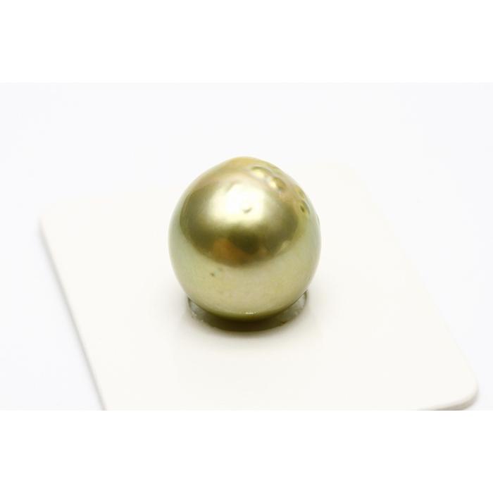タヒチ黒蝶真珠パールルース　13mm　ピスタチオカラー_1