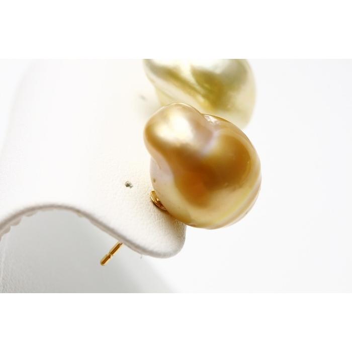 南洋白蝶真珠パールピアス 15×12mm マルチカラー K18製 : 真珠倶楽部 