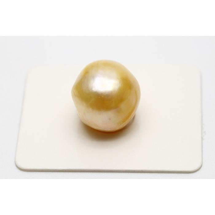 南洋白蝶真珠パールルース 15×14mm ナチュラルゴールドカラー南洋白蝶真珠