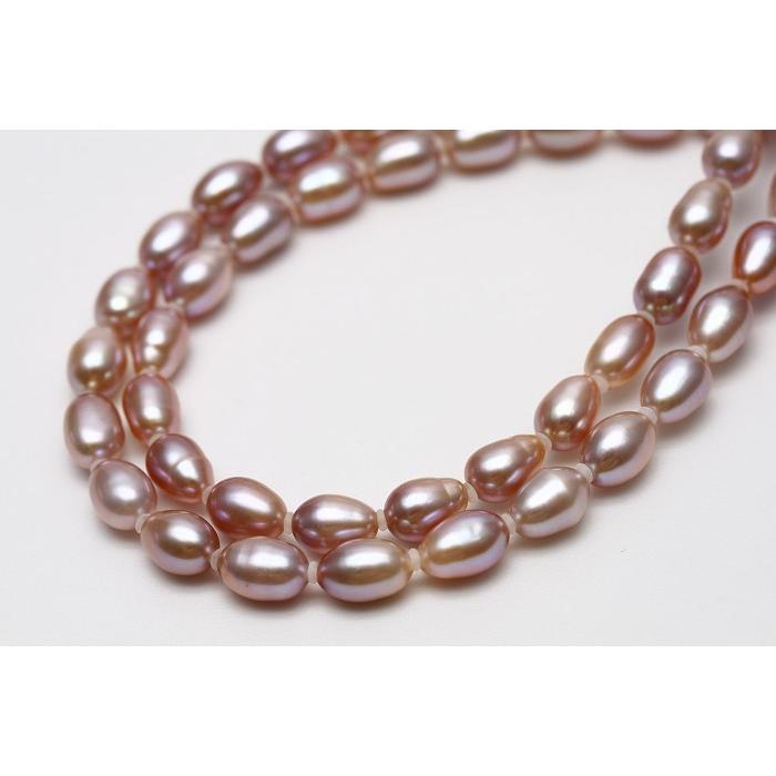 淡水真珠パールロングネックレス パープルカラー 5.0-5.5mm 