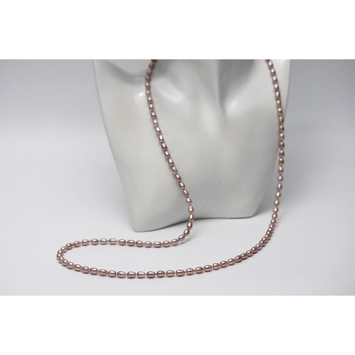 淡水真珠パールロングネックレス パープルカラー 5.0-5.5mm : 真珠