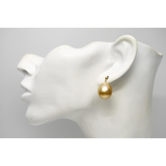 南洋白蝶真珠パールブラピアス シングルデザイン 14mm ナチュラル  