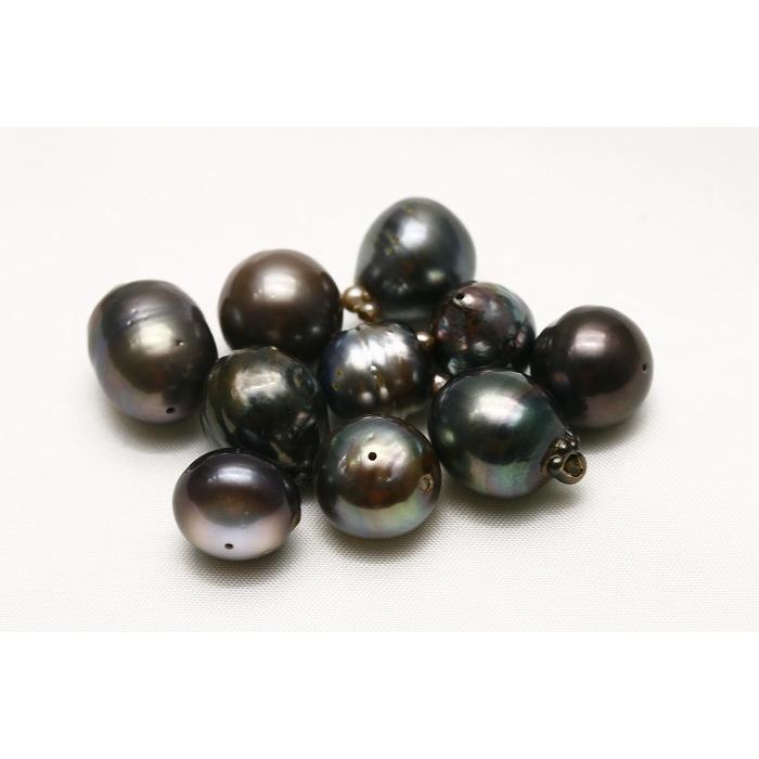 南洋白蝶/タヒチ黒蝶真珠パールルース ケシ 10ピース 10-7mm