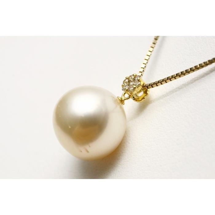 南洋白蝶真珠パールペンダントトップ 12mm クリームカラー K18製/D0 