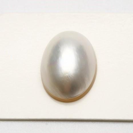 マベ真珠パールルース 片穴 19×14mm ホワイトピンクカラー : e0315ml01 
