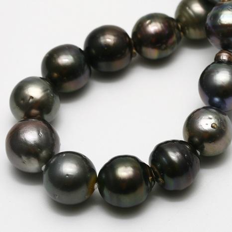 タヒチ黒蝶真珠パールネックレス 15-12mm マルチカラー : 真珠倶楽部 