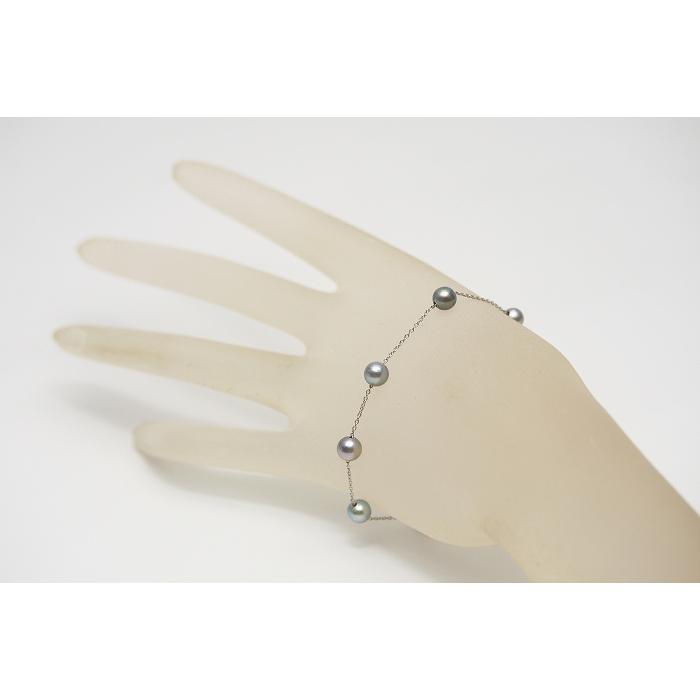 アコヤ真珠パールブレスレット　6.0-7.0mm　ナチュラルカラー　K18WG アコヤ真珠パールブレスレット 5.0-6.0mm ナチュラルマルチ