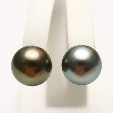 タヒチ黒蝶真珠パールピアス 10mm マルチカラー K18製 : 真珠倶楽部 