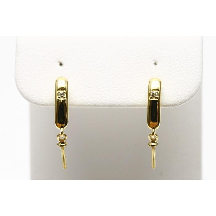 K18/D0.02ct 真珠用 ピアス空枠 j27-ing02-